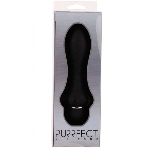 Чёрный вибромассажер для анальной стимуляции PURRFECT SILICONE ANAL VIBRATOR BLACK - 12,7 см.