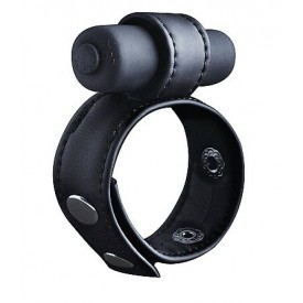 Утяжка на пенис с виброэлементом Leather Cock Ring